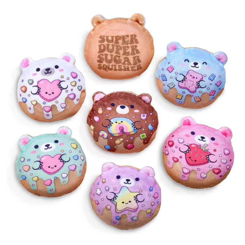 Super Duper Sugar Squisher Bear Donut Plush Fidget Sensory Toy