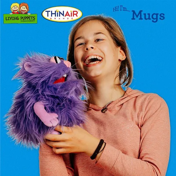 Living Puppets: Mugs The Purple Friendly Monster - 12" Plush Hand Puppet