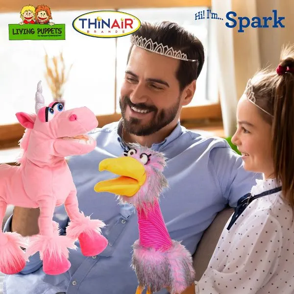 Living Puppets: Spark The Pink Unicorn - 16" Plush Hand Puppet