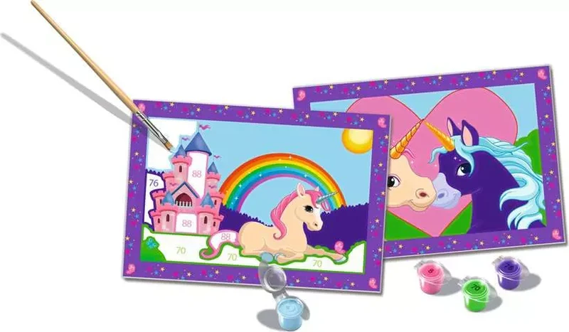 CreArt Magical Unicorns Junior Paint by Number Kit for Kids