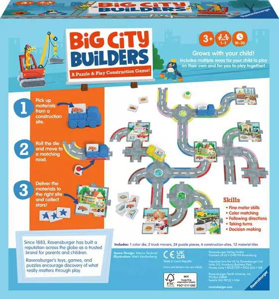 Ravensburger Big City Builders Preschool Construction Puzzle and Matching Game