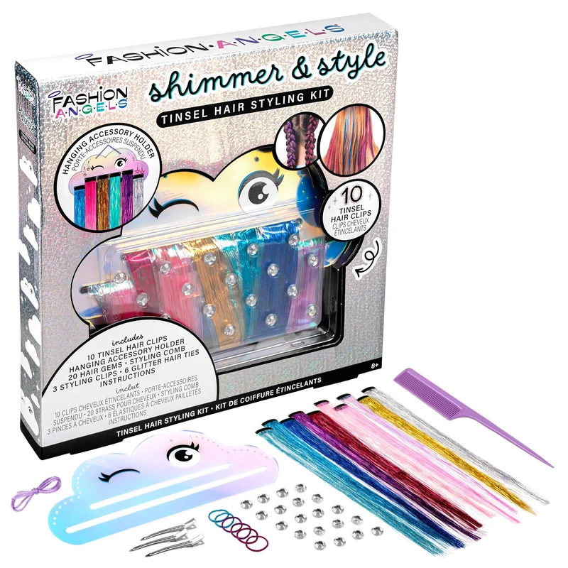 Creative DIY Hair Tinsel Styling Kit with Sparkle Gems