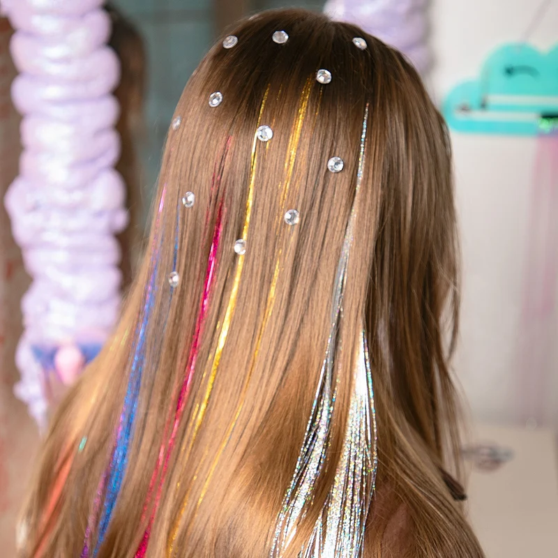 Creative DIY Hair Tinsel Styling Kit with Sparkle Gems