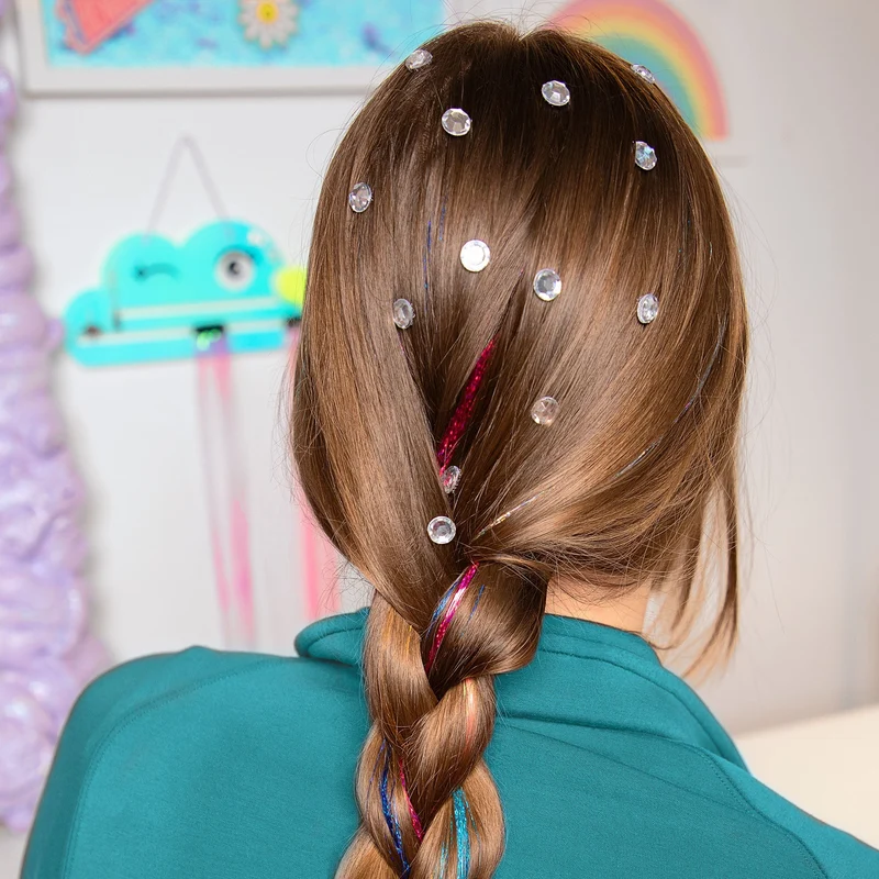 Creative DIY Hair Tinsel Styling Kit with Sparkle Gems