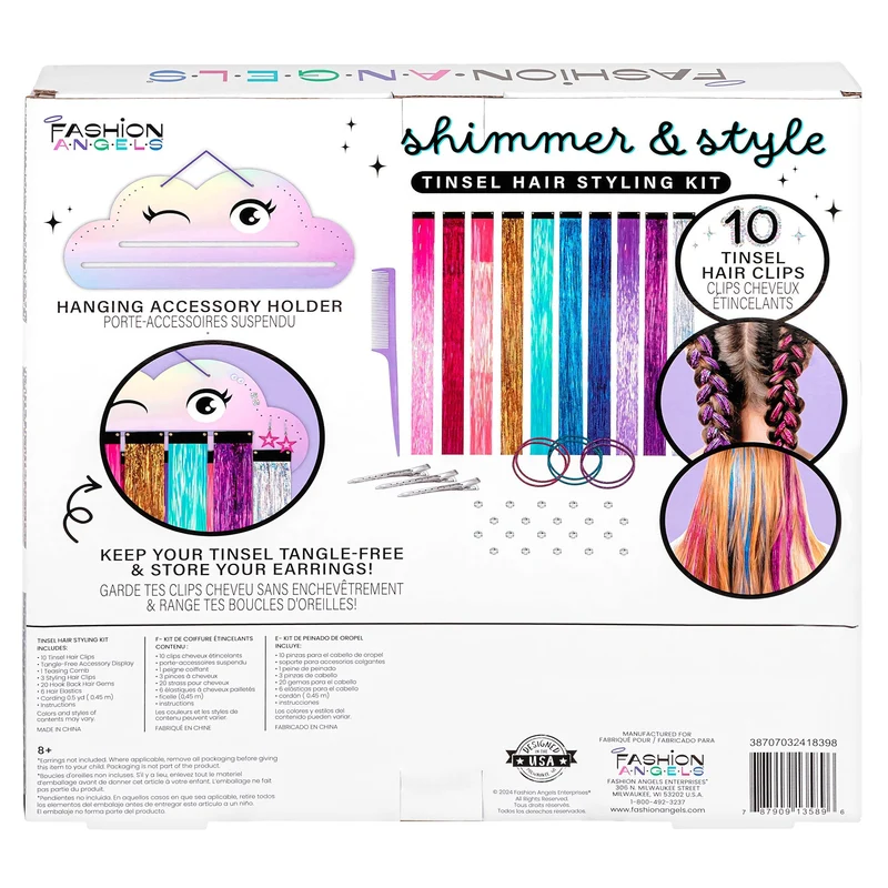 Creative DIY Hair Tinsel Styling Kit with Sparkle Gems