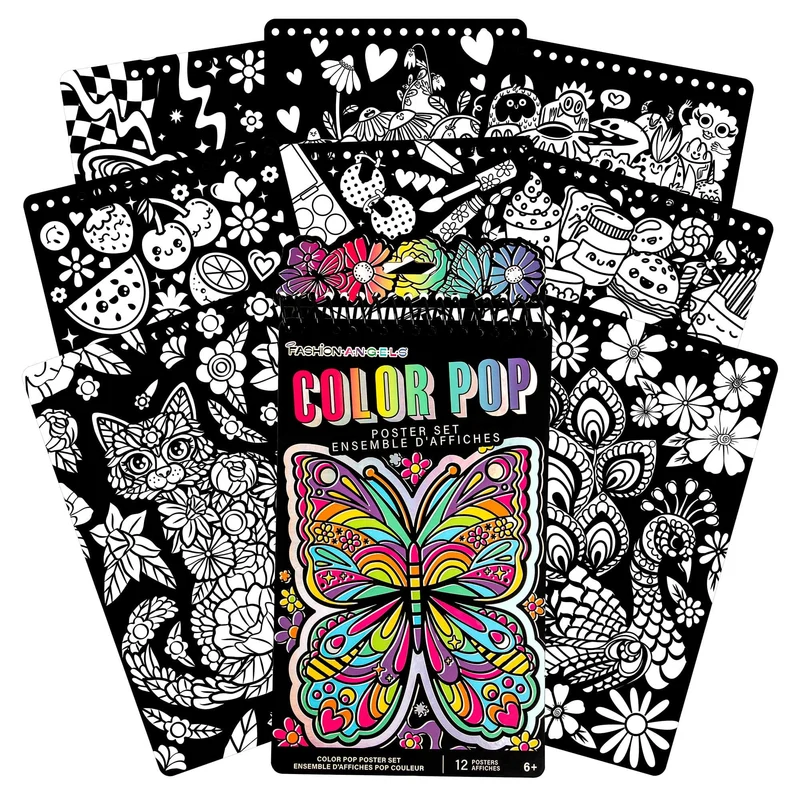 Fashion Angels Color Pop Compact Poster Set 18 Perforated Sheets