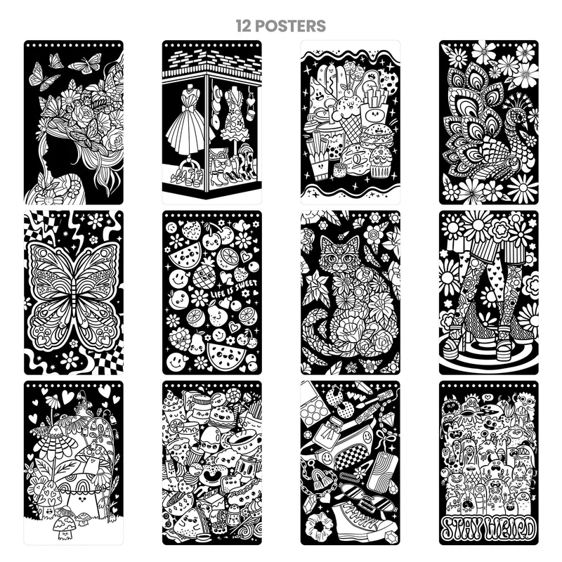 Fashion Angels Color Pop Compact Poster Set 18 Perforated Sheets