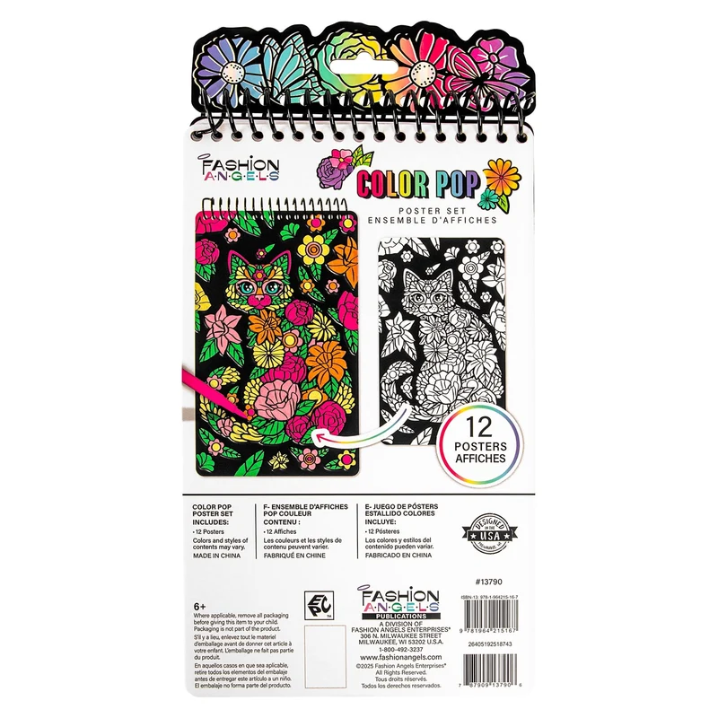 Fashion Angels Color Pop Compact Poster Set 18 Perforated Sheets
