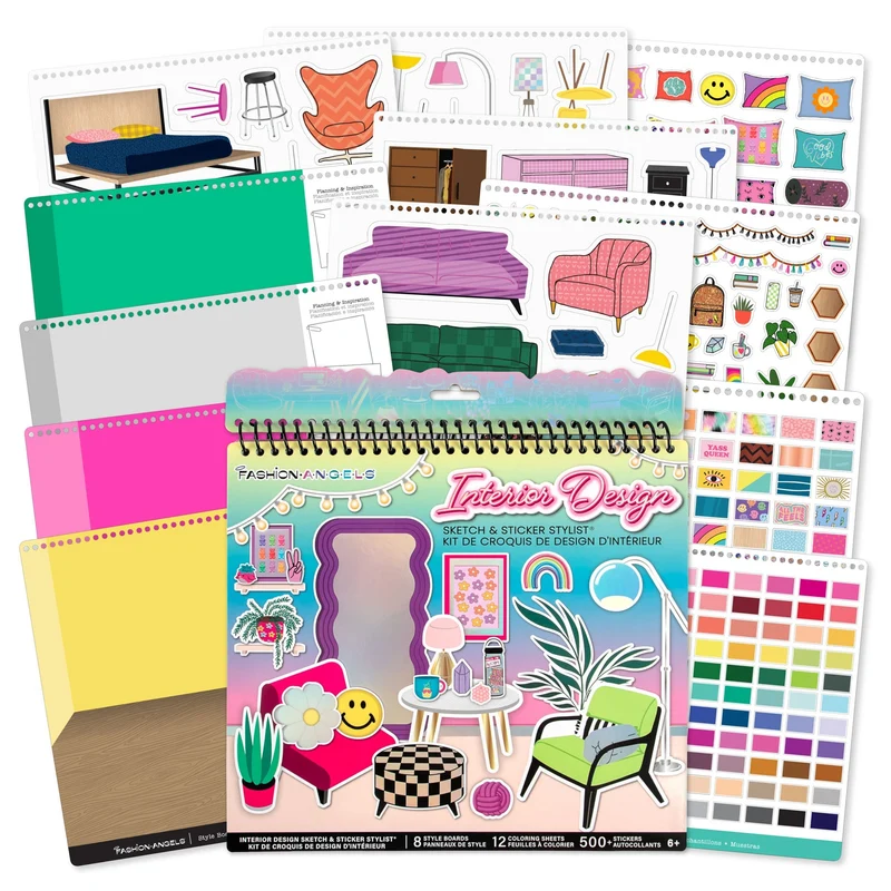 Fashion Angels Interior Design Sticker Stylist Portfolio 20 Room Scenes