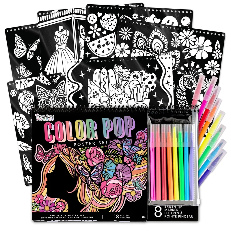 Fashion Angels Color Pop Fashion Poster Art Set with Markers