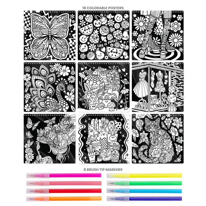 Fashion Angels Color Pop Fashion Poster Art Set with Markers