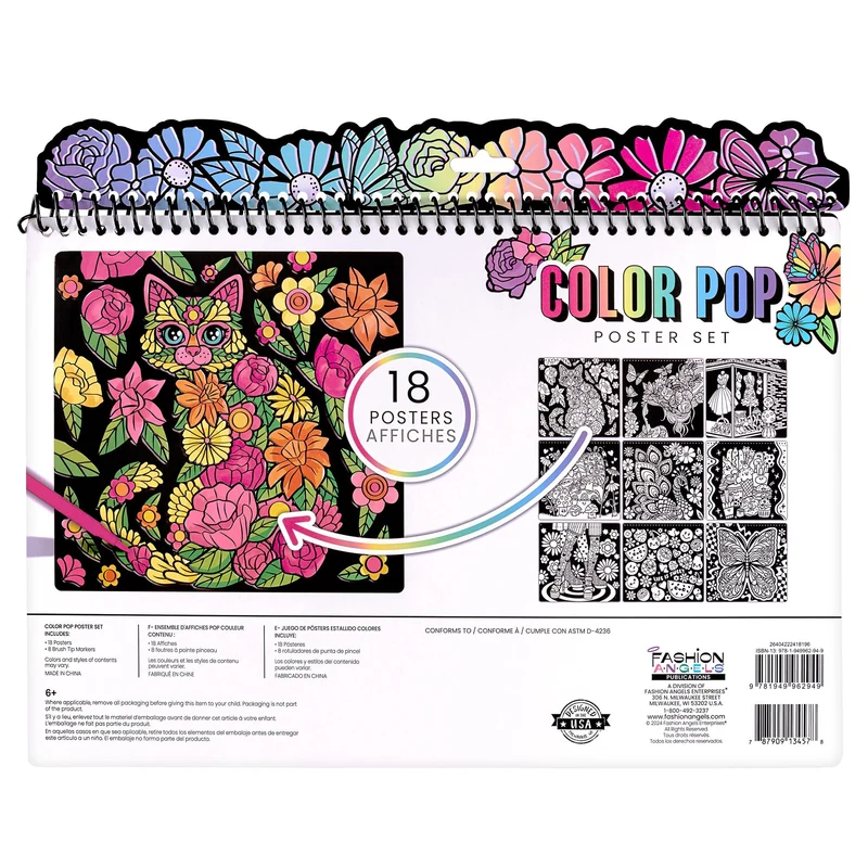 Fashion Angels Color Pop Fashion Poster Art Set with Markers