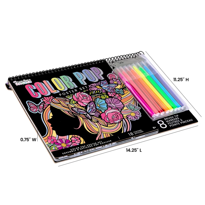 Fashion Angels Color Pop Fashion Poster Art Set with Markers