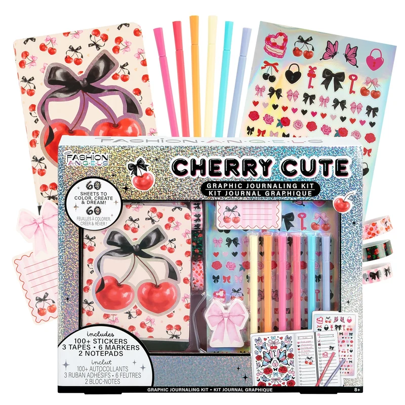 Fashion Angels Cherry Cute Graphic Journaling Kit for Creative Girls
