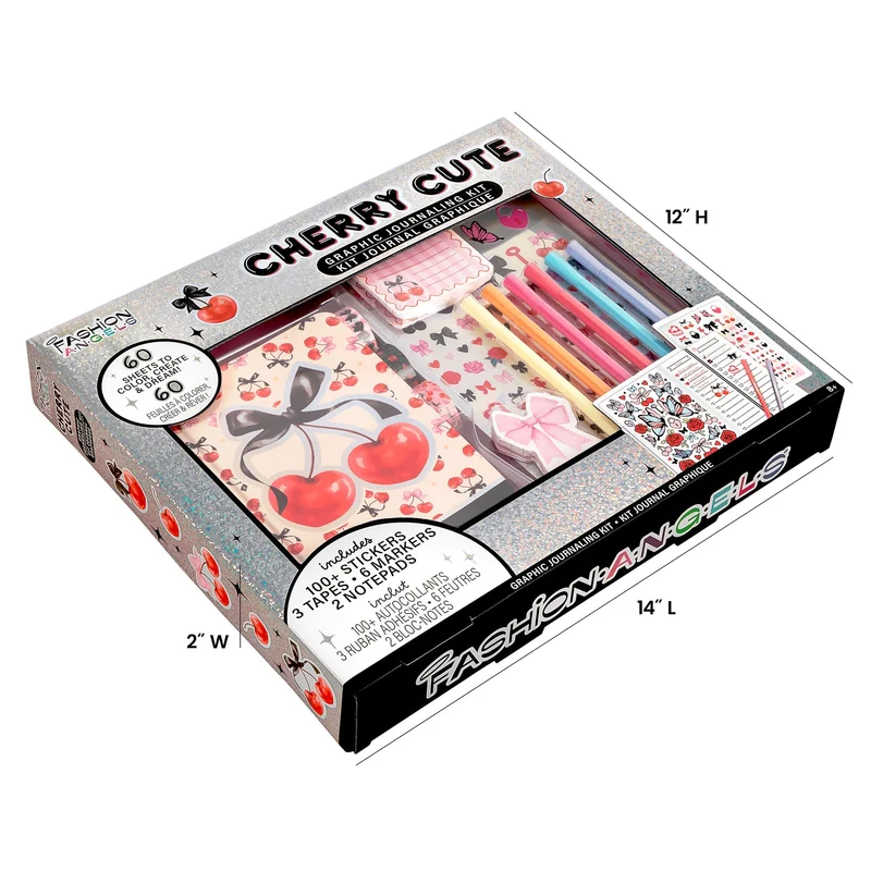 Fashion Angels Cherry Cute Graphic Journaling Kit for Creative Girls
