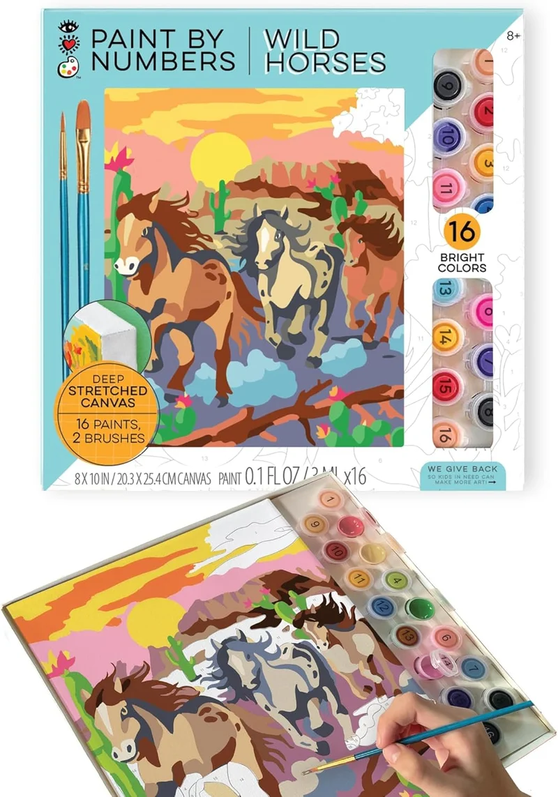 Paint Number Wild Horses
