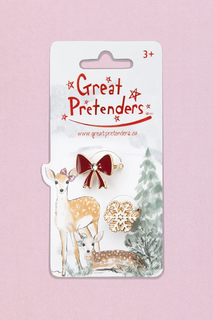 Holiday Bow & Snowflake Rings