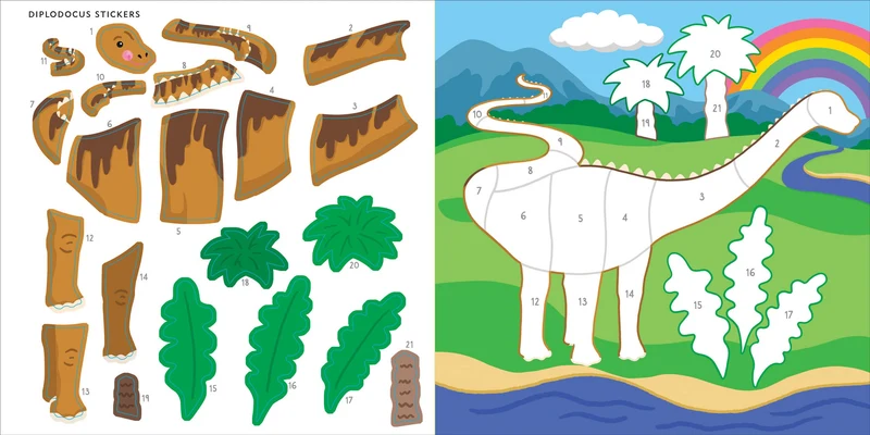 My First Color By Sticker Book Dinosaurs