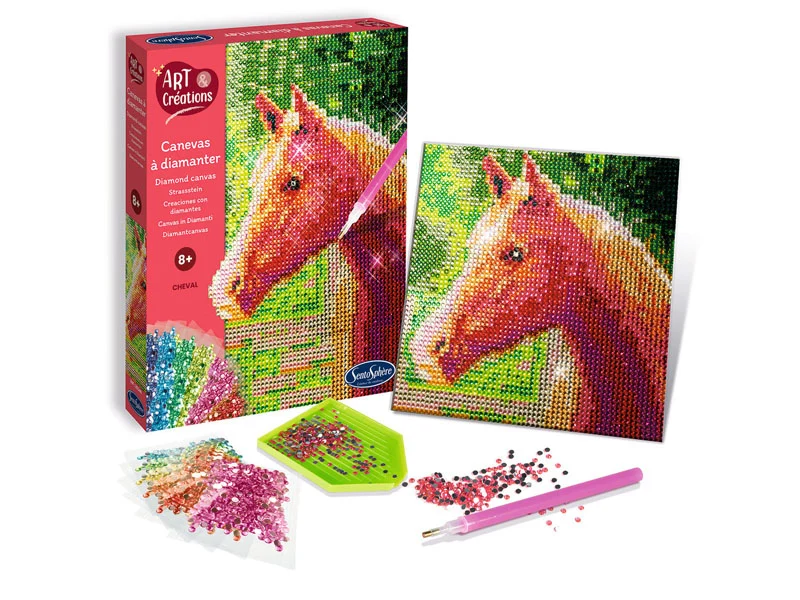Coffret canevas à diamanter - Cheval