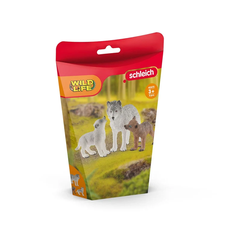 Schleich Wild Life Mother Wolf with Pups Animal Playset
