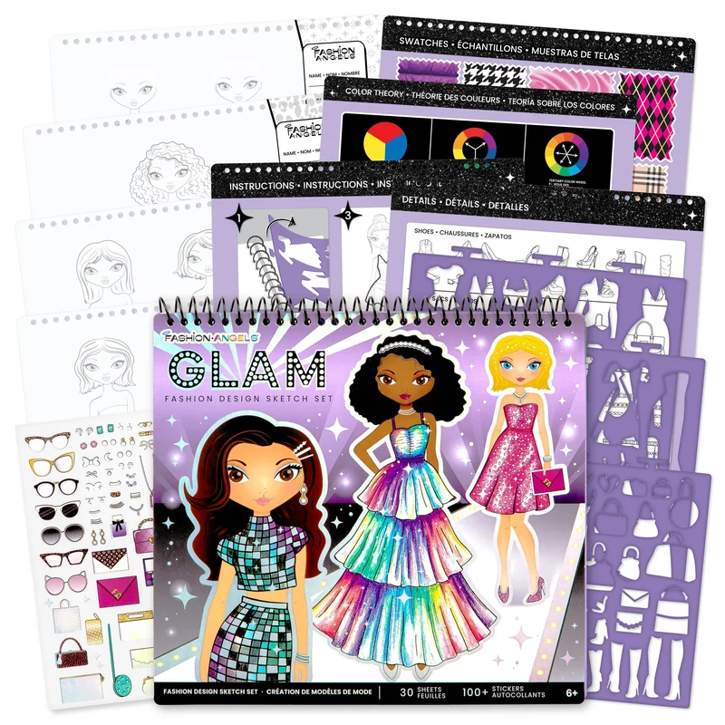 Glam Fashion Design Sketch Portfolio Kit for Aspiring Young Designers