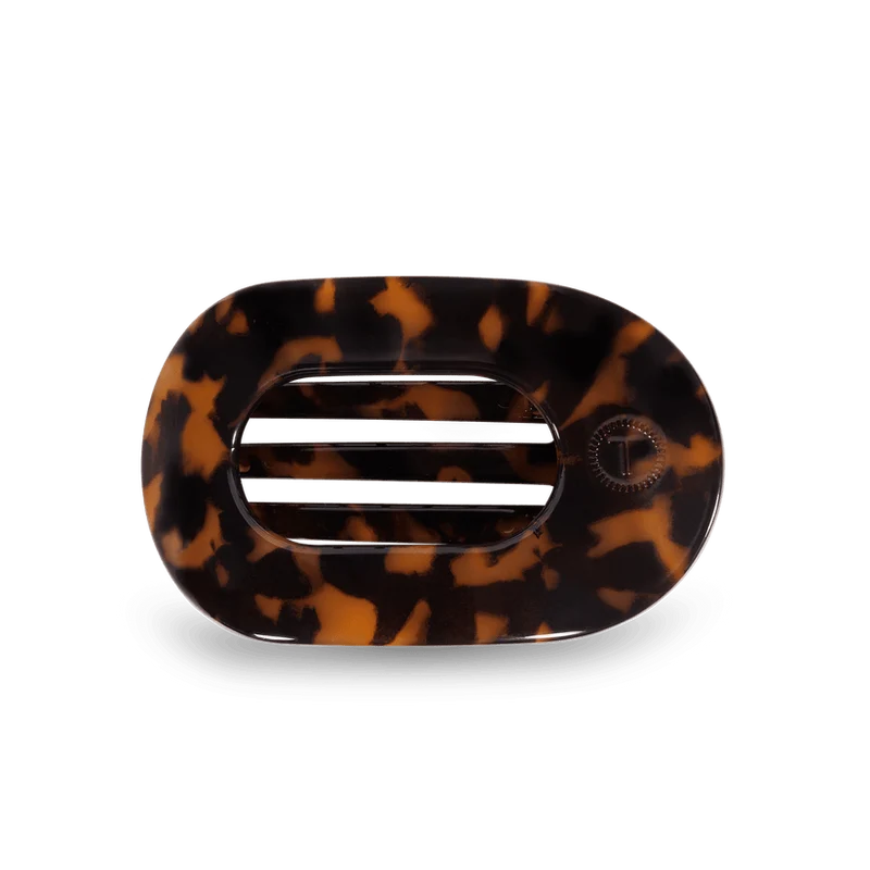 Tortoise Small Flat Round Hair Clip
