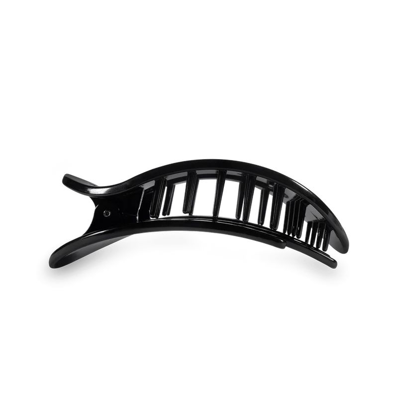 Jet Black Small Flat Round Hair Clip