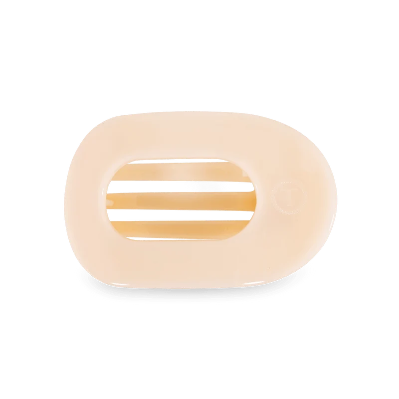 Almond Beige Medium Flat Round Hair Clip