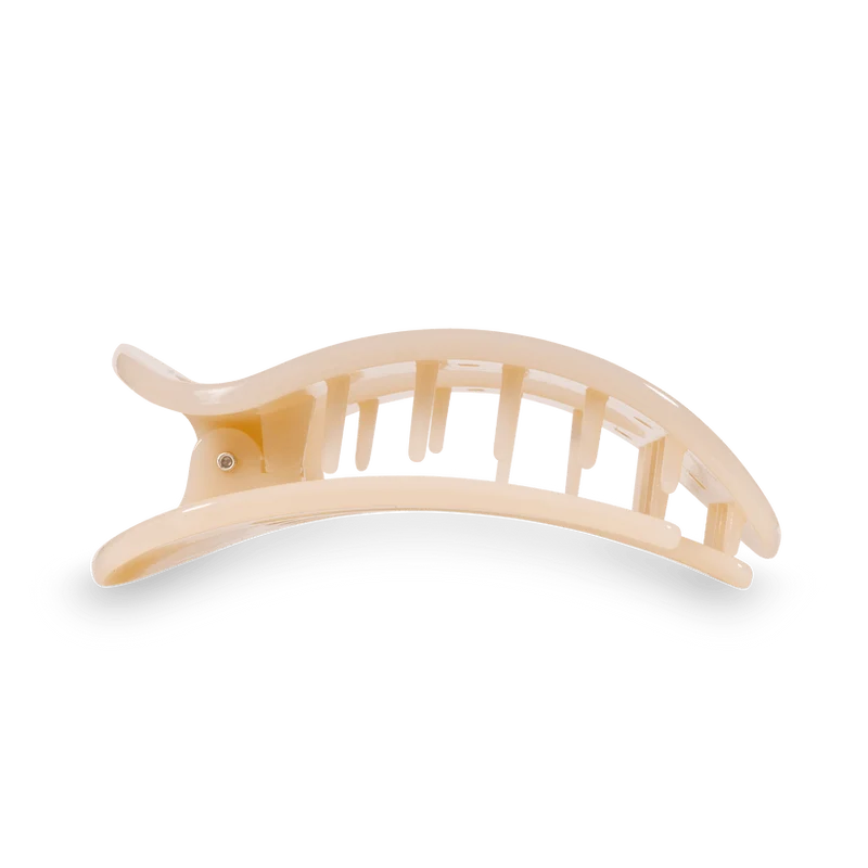 Almond Beige Medium Flat Round Hair Clip