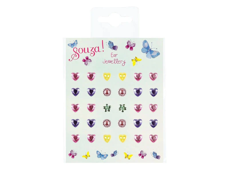 Boucles d'oreilles autocollantes coeur
