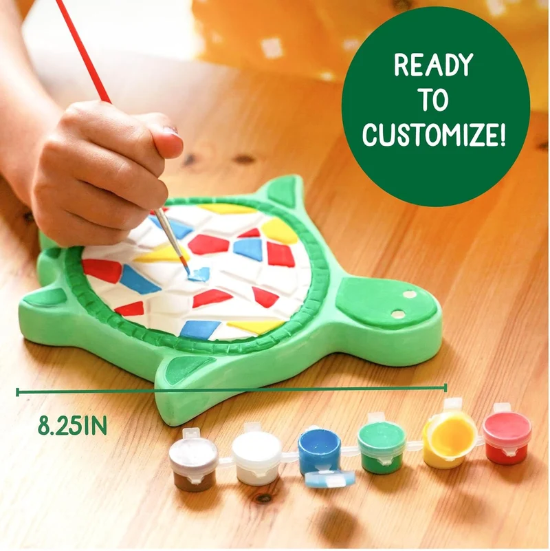 DIY Mosaic Turtle Stepping Stone Painting Craft Kit