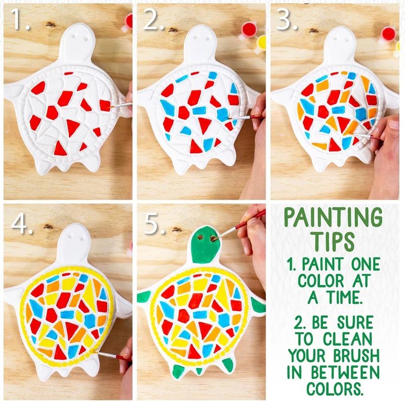 DIY Mosaic Turtle Stepping Stone Painting Craft Kit