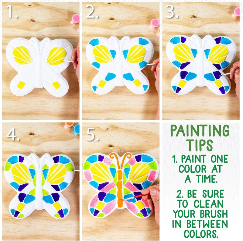 DIY Mosaic Butterfly Stepping Stone Painting Craft Kit