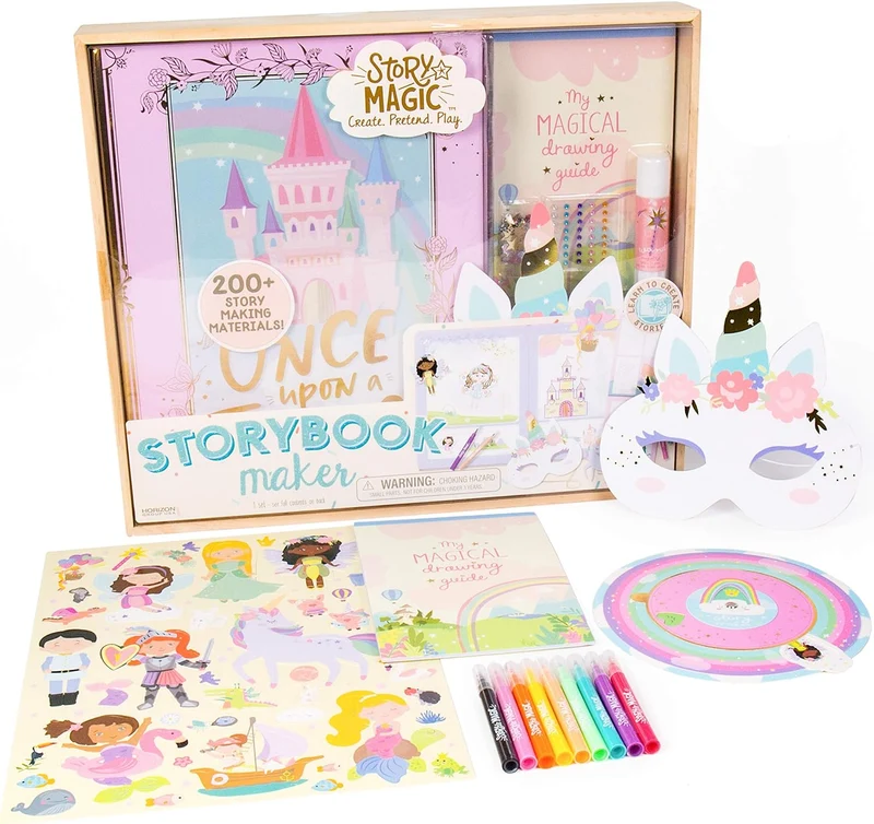 Story Magic Creative Hardcover Storybook Maker Kit with Unicorn Mask