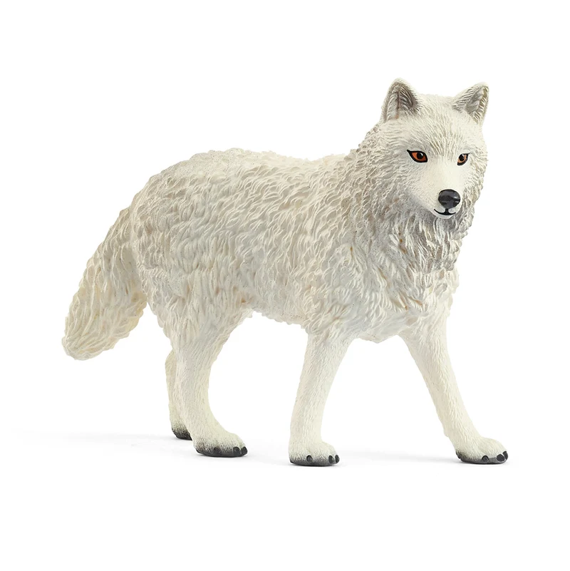 Detailed Arctic Wolf Figurine: Realistic Wild Animal Toy for Imaginative Play