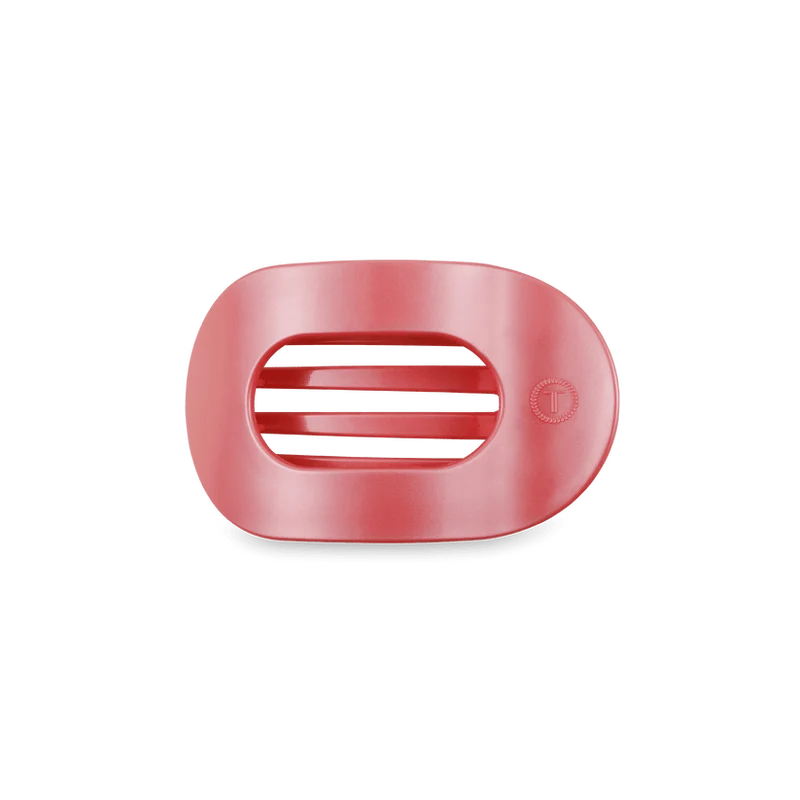 Calming Coral Small Flat Round Hair Clip