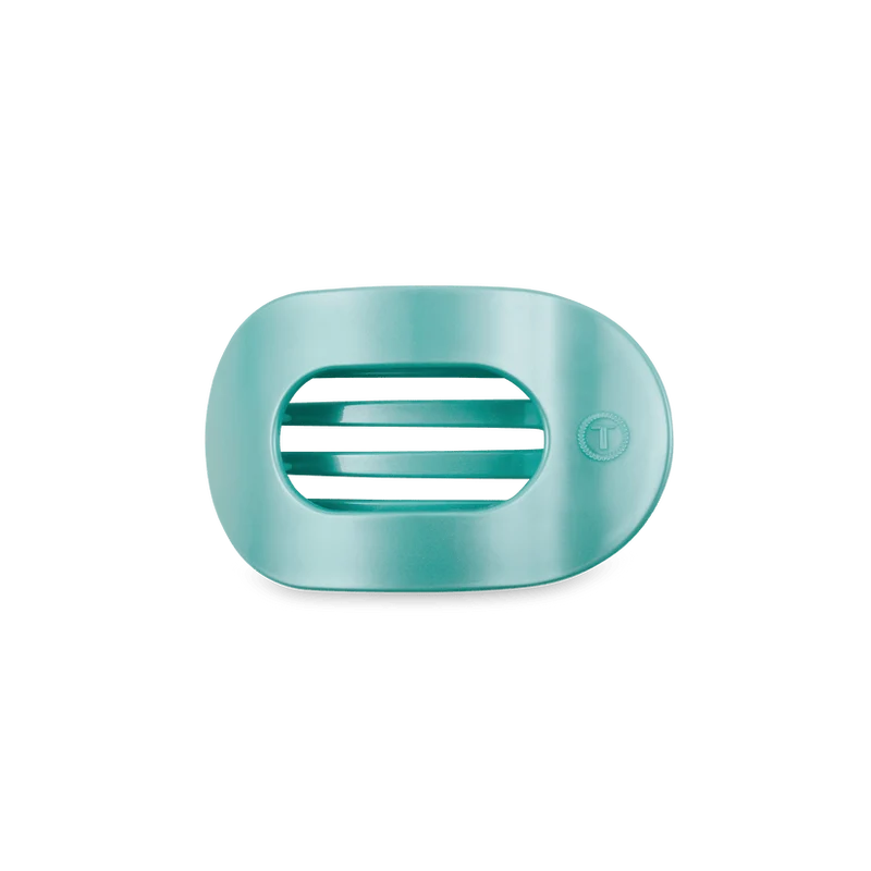 Totally Turquoise Small Flat Round Hair Clip