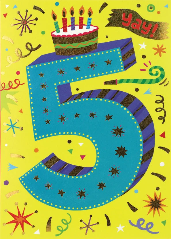 AGE-SPECIFIC: FOIL: 5 YEAR OLD CARD