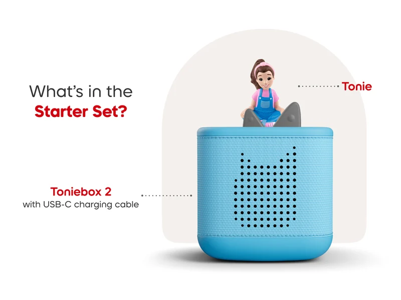Ms. Rachel Toniebox 2 Sky Blue Starter Set: Screen-Free Interactive Audio Player for Kids