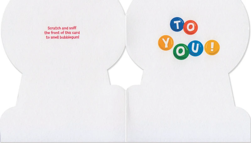 BIRTHDAY CARD: SCRATCH & SNIFF GUMBALL MACHINE