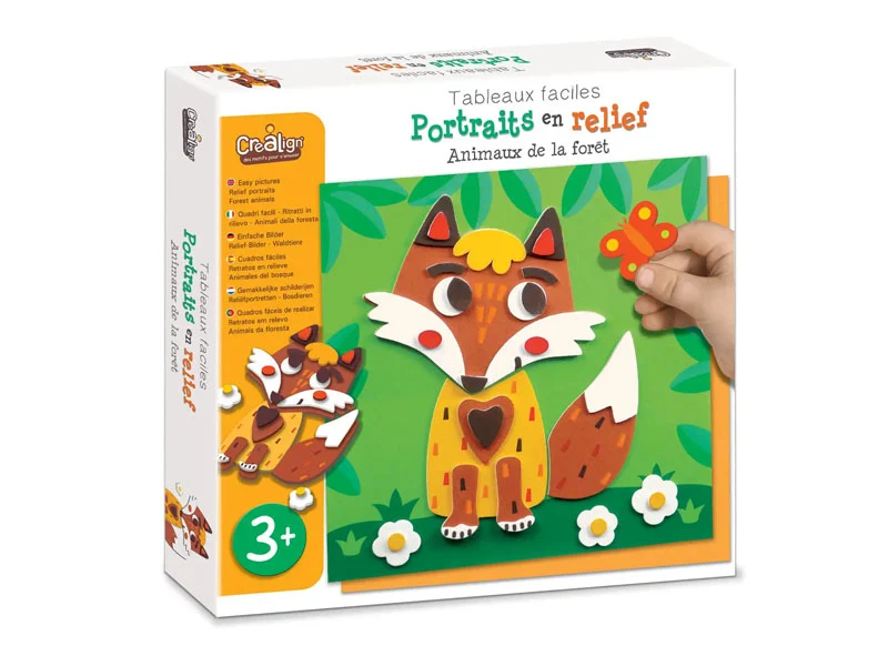 Coffret créatif portraits en relief - Animaux de la forêt