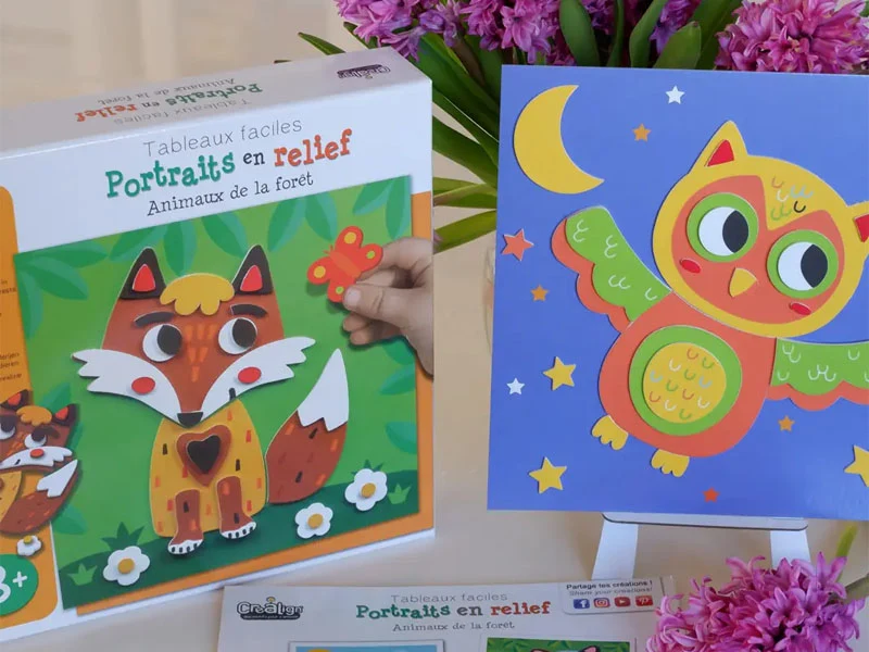 Coffret créatif portraits en relief - Animaux de la forêt