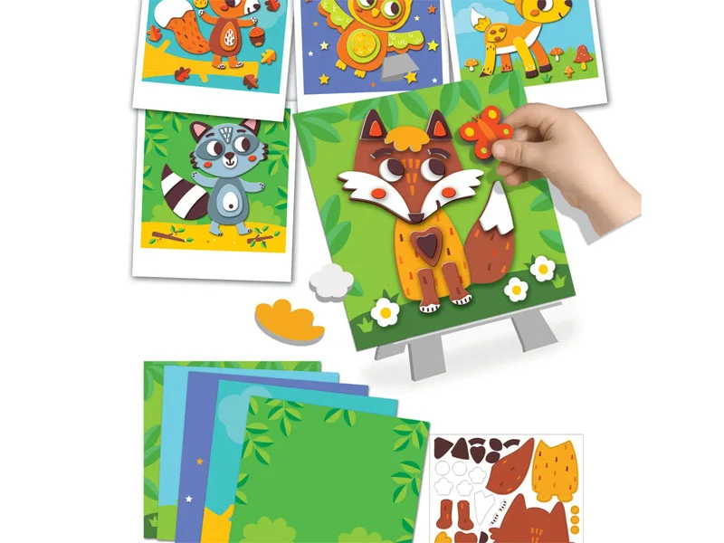 Coffret créatif portraits en relief - Animaux de la forêt