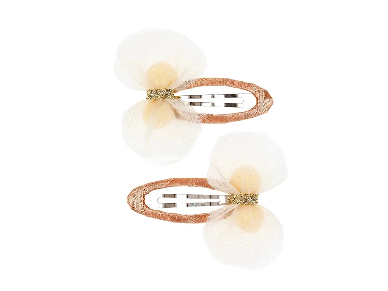 Lot de 2 barrettes Martha - Noeud en tulle