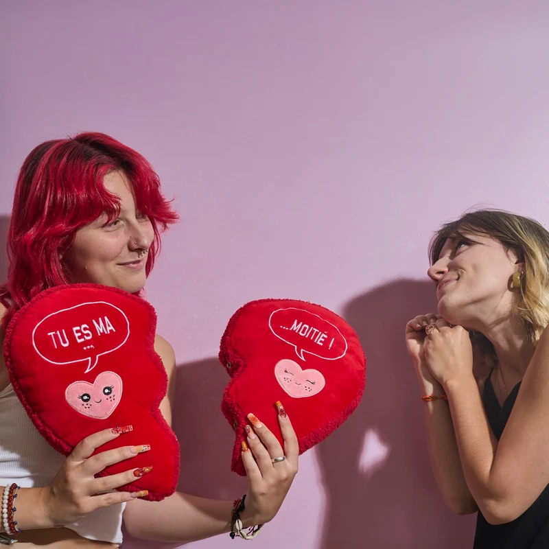 COUSSIN COEUR AIMANTE TU ES MA MOITIE