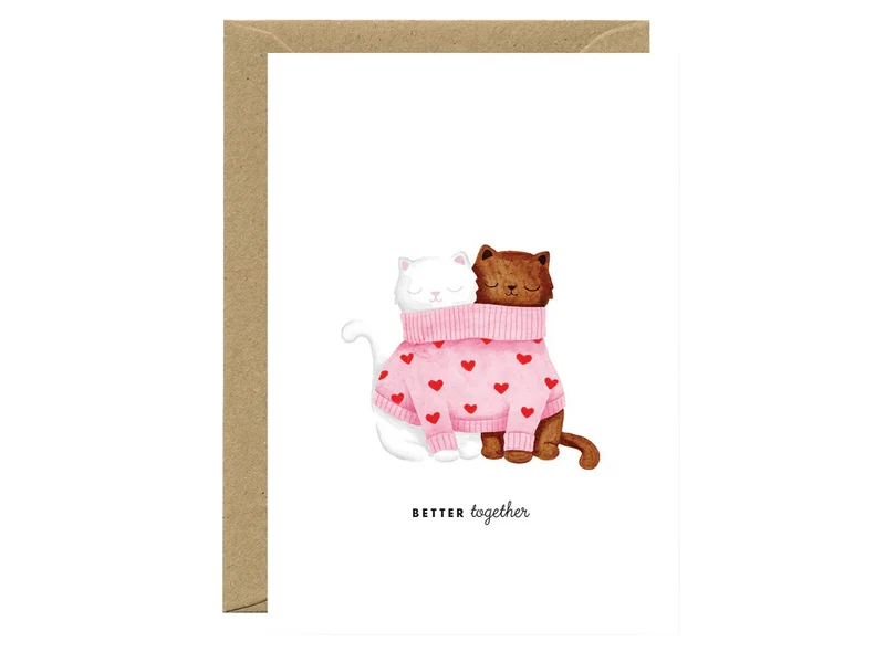 Carte aquarelle - Better Together Cats - ATWS