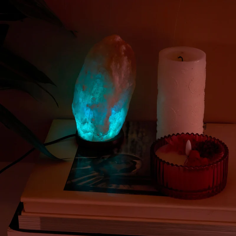 LAMPE CRISTAL DE SEL ROSE