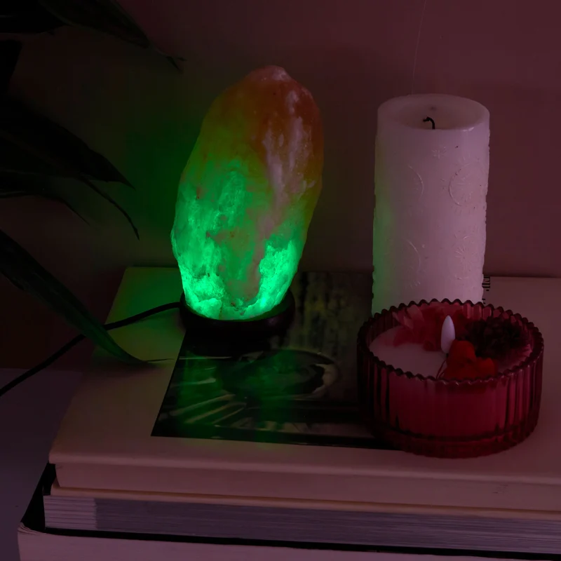 LAMPE CRISTAL DE SEL ROSE