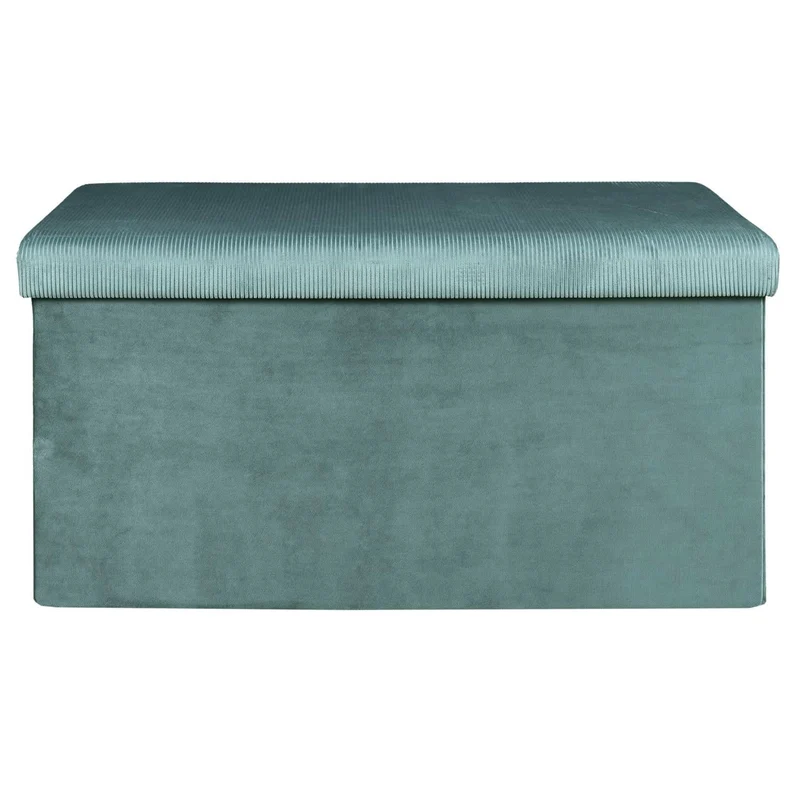 COFFRE BANC PLIABLE VELOURS COTELE GIULIA BLEU