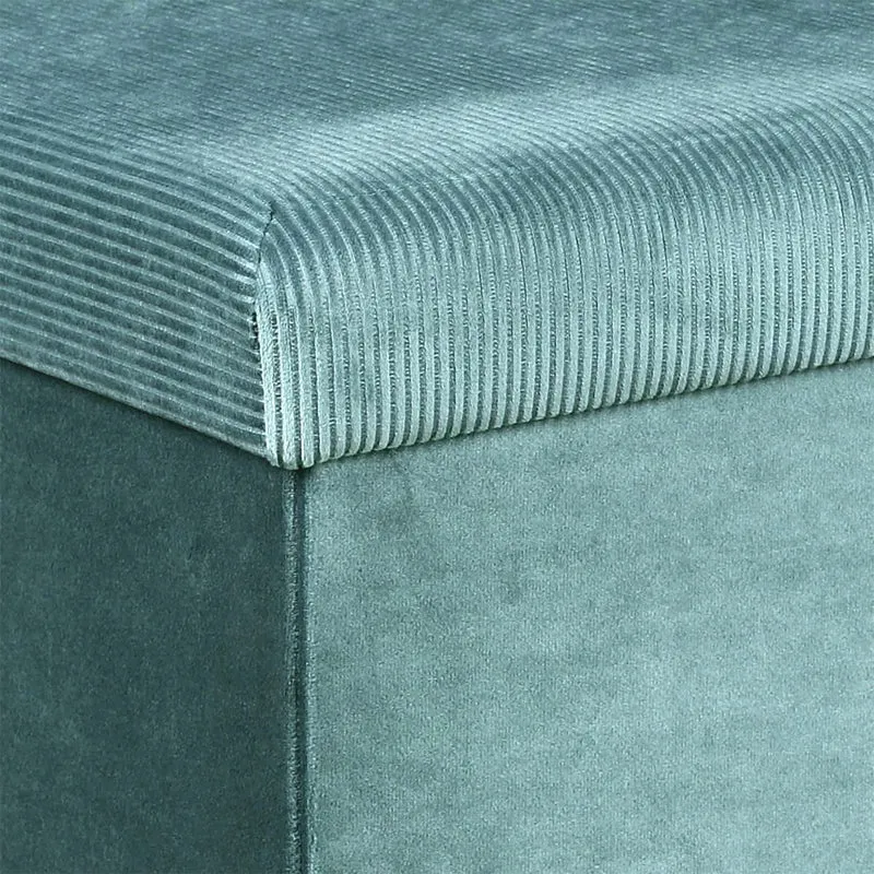 COFFRE BANC PLIABLE VELOURS COTELE GIULIA BLEU